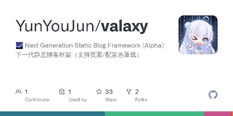 valaxy/README.md at main · YunYouJun/valaxy