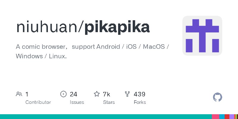 GitHub - niuhuan/pikapika: A comic browser，support Android / iOS / MacOS / Windows / Linux.